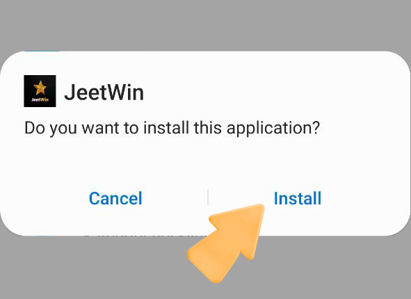 Confirmation of installation Jeetwin app