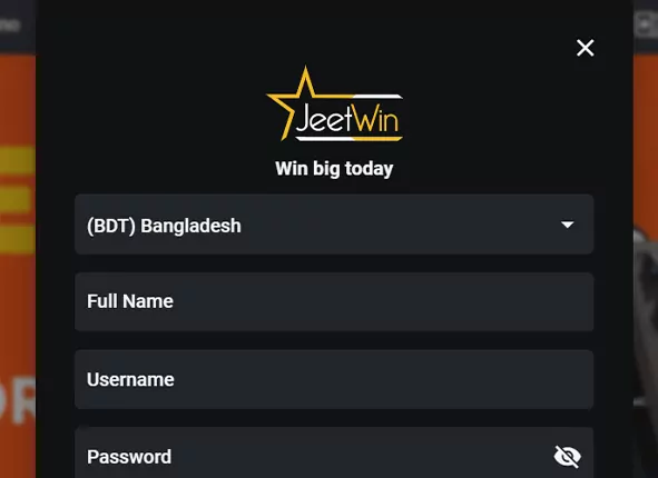 Jeetwin registration form