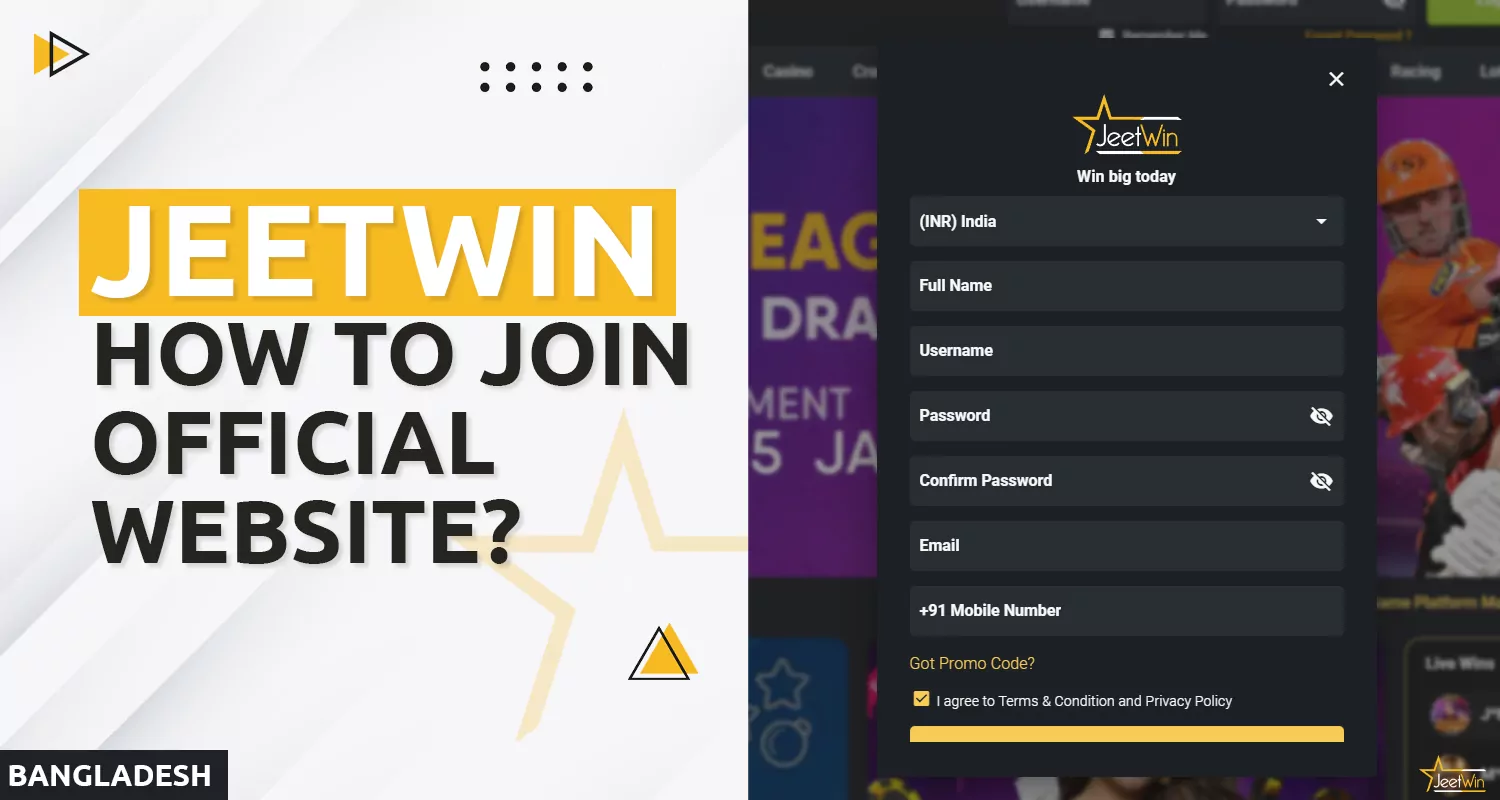 Instructions for signing up at Jeetwin online casino 