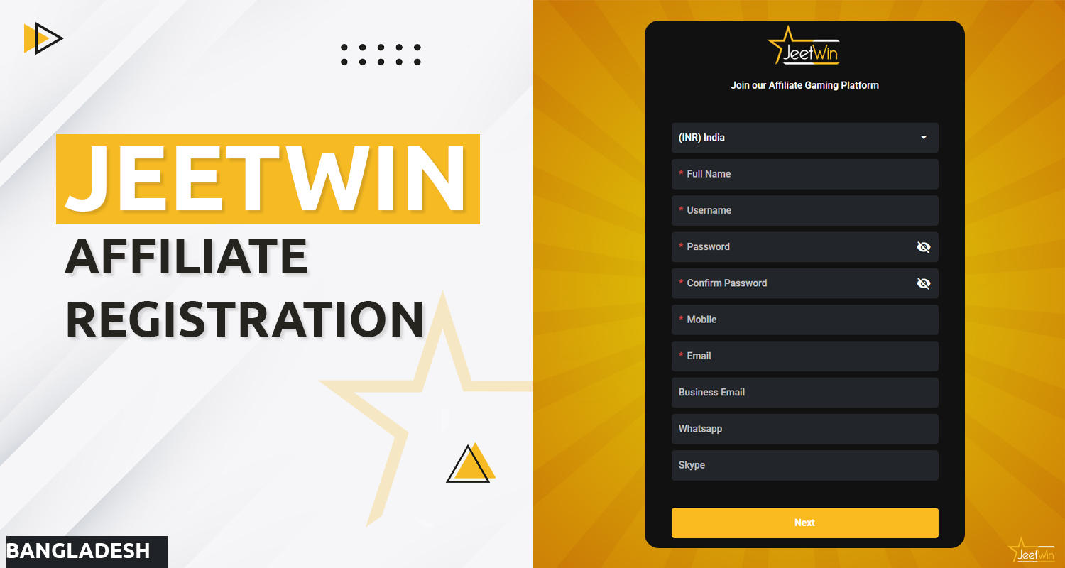 Jeetwin affiliate programme registration process